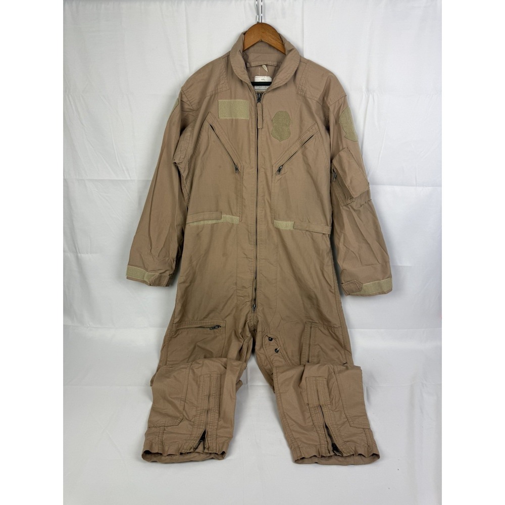 Vintage CWU-27/P Flight Suit Coveralls Mens 44 Regular Tan Nomex USGI Desert 90s